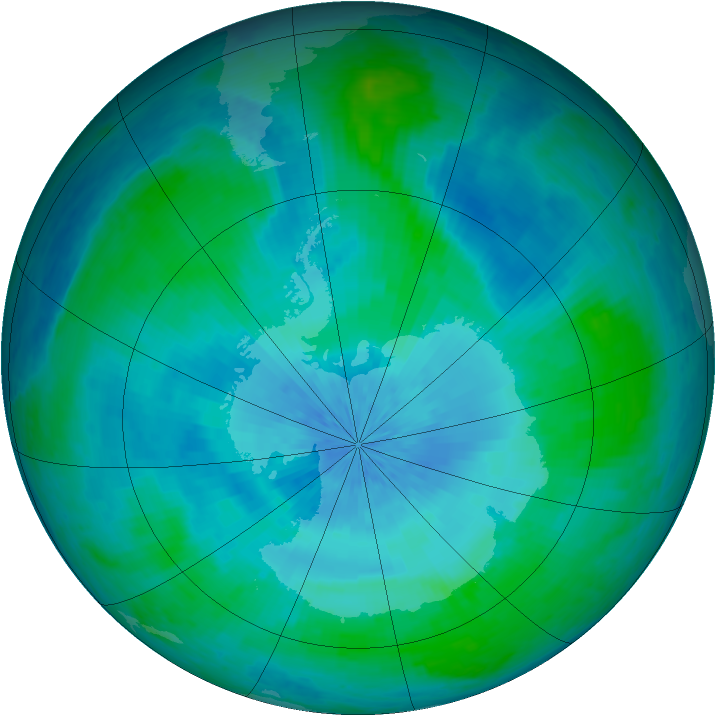 Antarctic ozone map for 24 February 2002